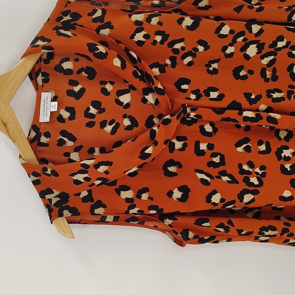 Tahari Leopard Print Sleeveless Blouse Size 1X Lightweight Business Work Top - Picture 2 of 8